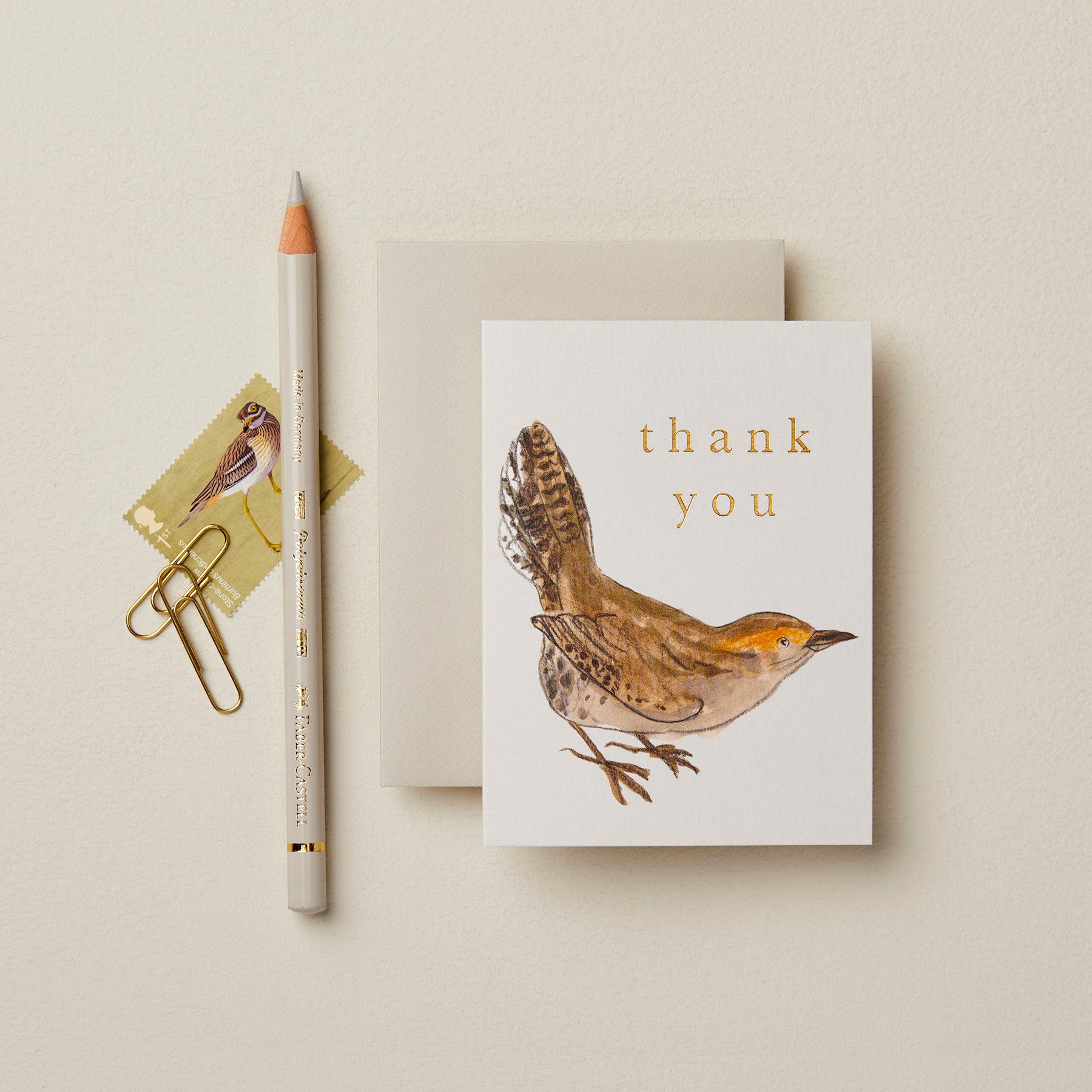 NEW Wren 'Thank You' Mini Card