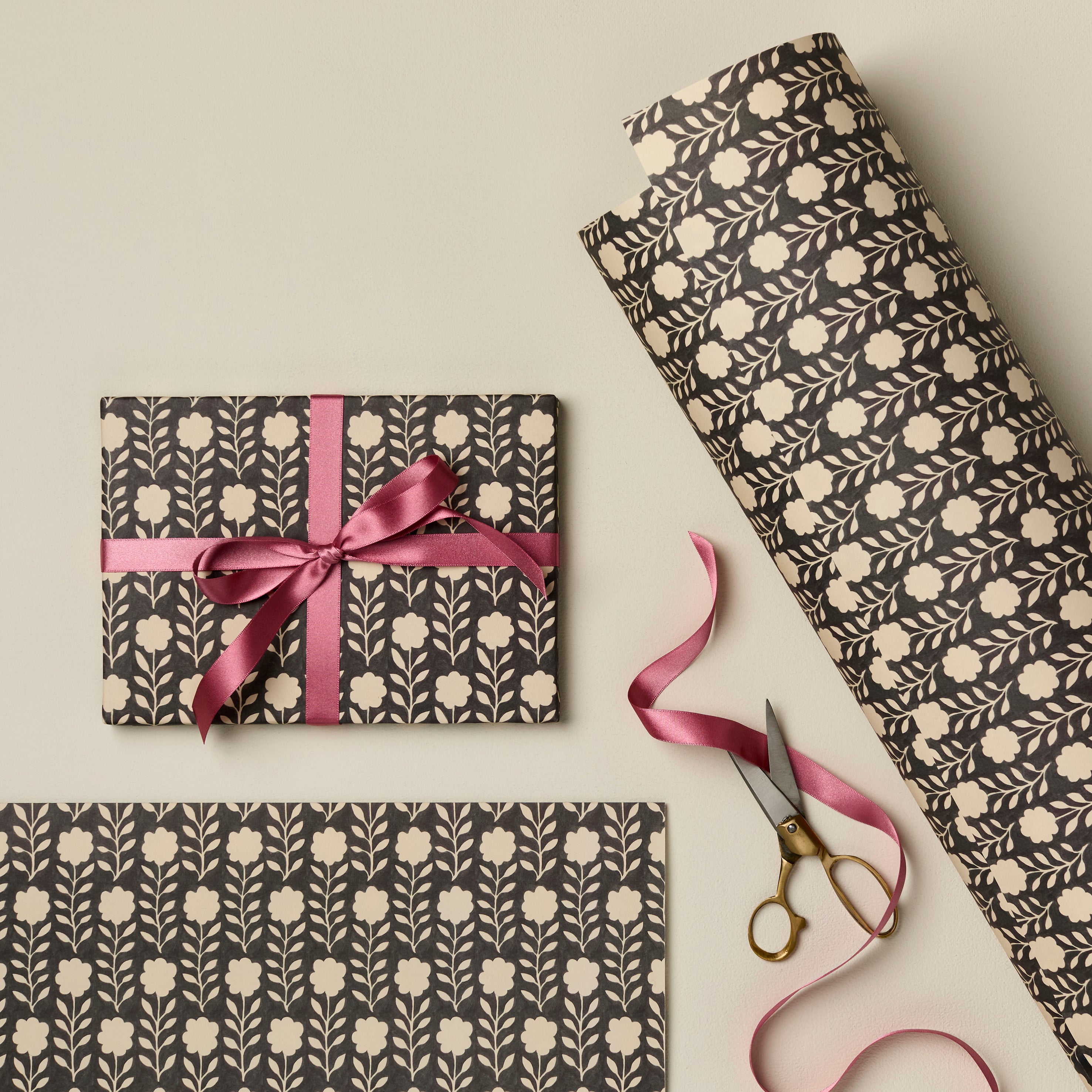 Ink Patterned Paper Ink Flora Patterned Paper – Wanderlust Paper Co.