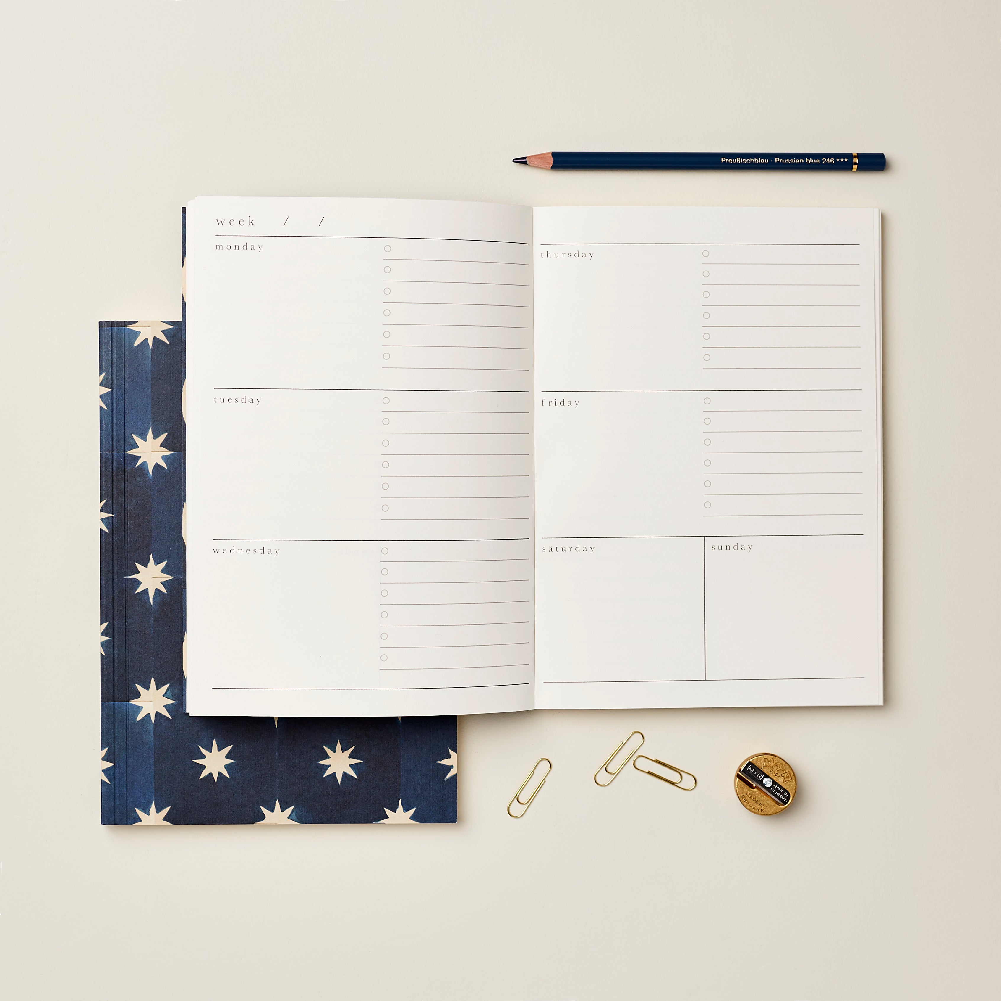 Navy Star Weekly Planner