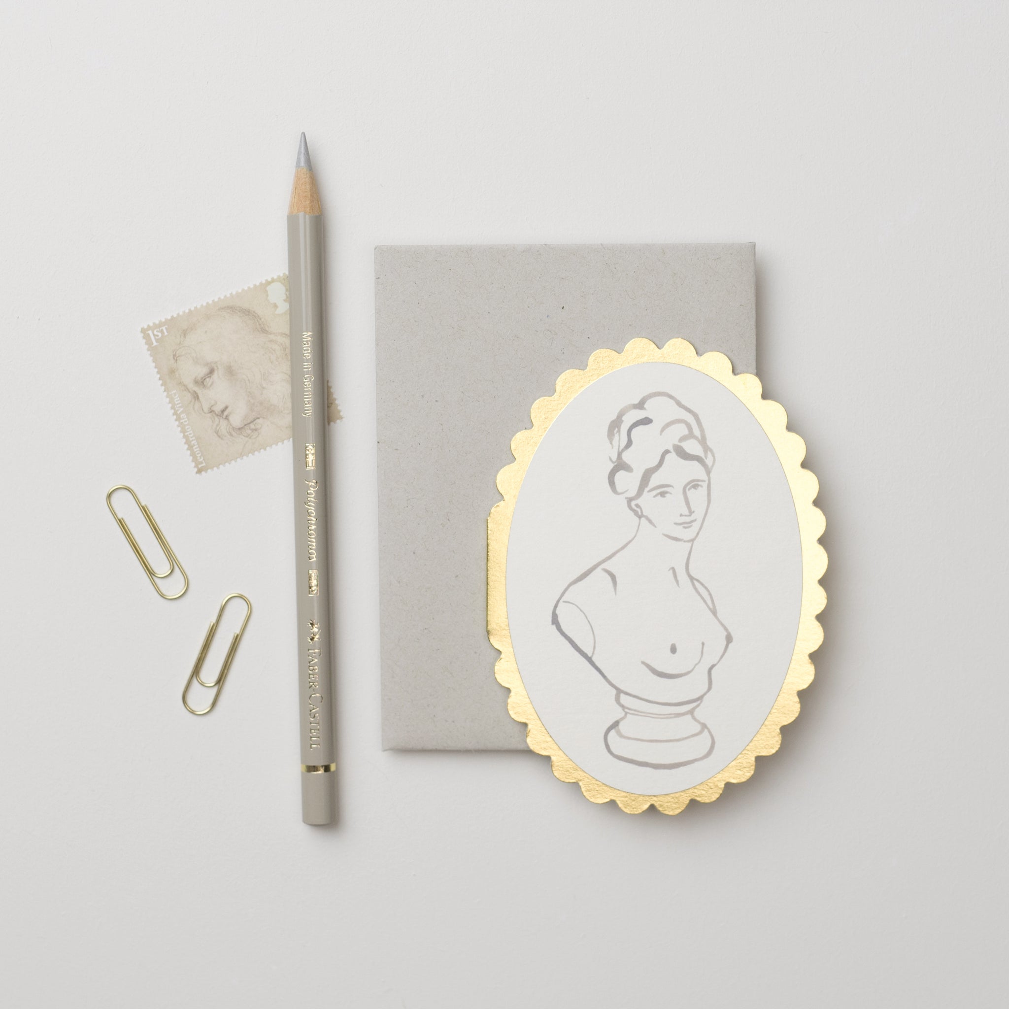 Classical Bust Mini Card – Wanderlust Paper Co.
