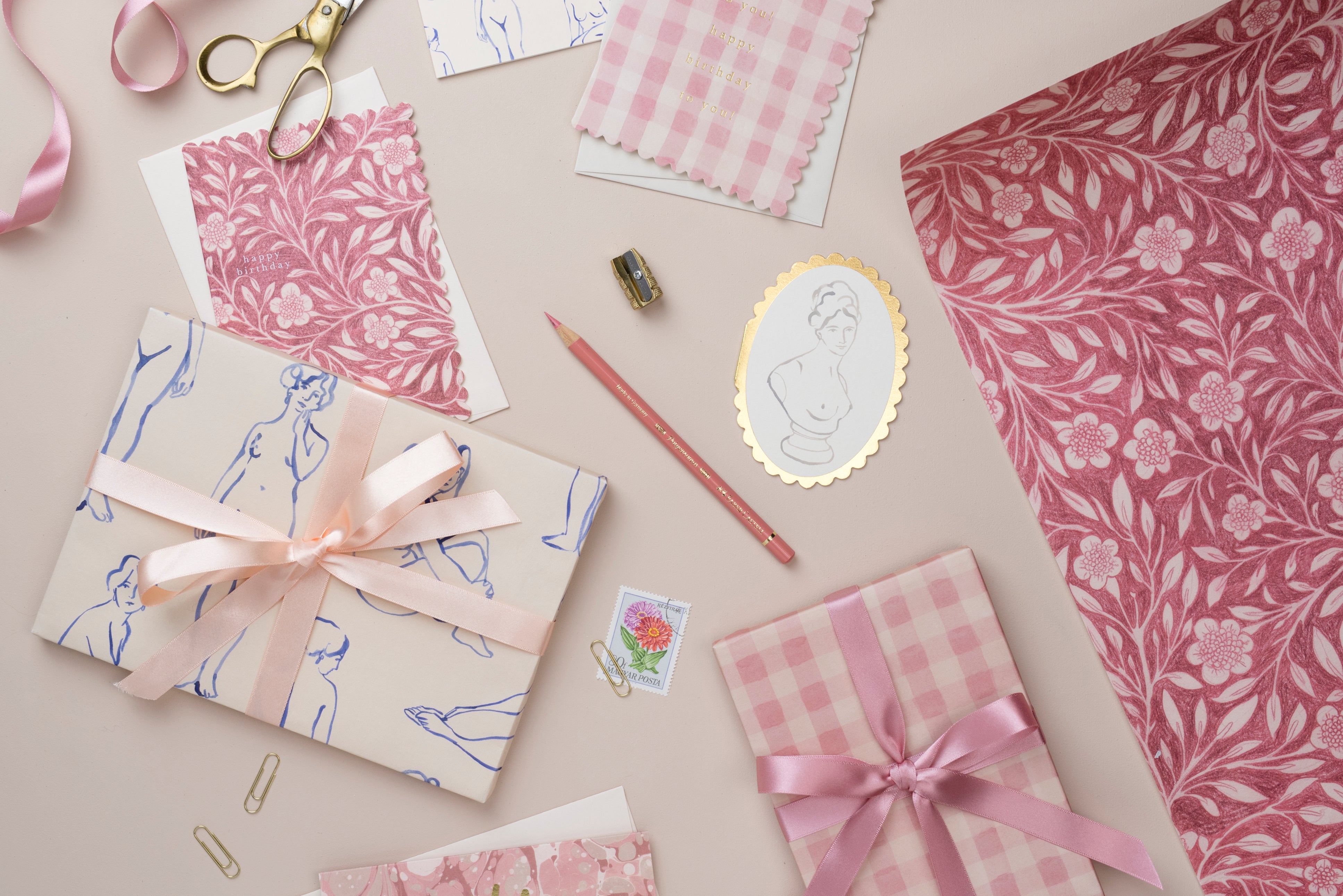 Pink Flora Patterned Paper